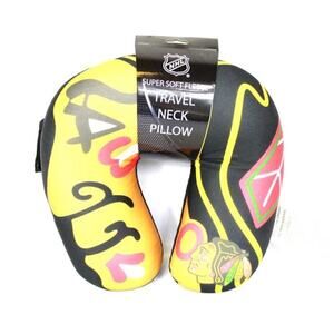 NHL Chicago Blackhawks Travel Pillow Neck Red Big Logo NEW